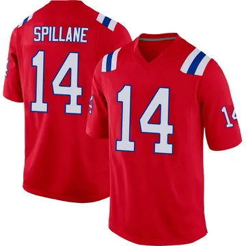 Men's Robert Spillane New England Patriots Game Red Alternate Jersey