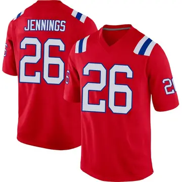 Men's Terrell Jennings New England Patriots Game Red Alternate Jersey