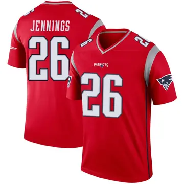 Men's Terrell Jennings New England Patriots Legend Red Inverted Jersey