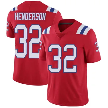 Men's TreVeyon Henderson New England Patriots Limited Red Vapor Untouchable Alternate Jersey