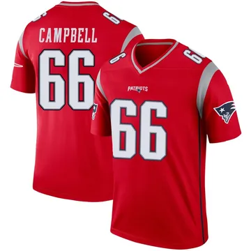 Men's Will Campbell New England Patriots Legend Red Inverted Jersey