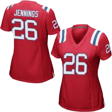 Women's Terrell Jennings New England Patriots Game Red Alternate Jersey