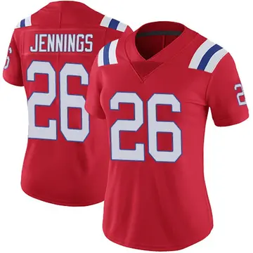 Women's Terrell Jennings New England Patriots Limited Red Vapor Untouchable Alternate Jersey