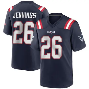 Youth Terrell Jennings New England Patriots Game Navy Blue Team Color Jersey