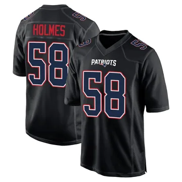 Youth Xavier Holmes New England Patriots Game Black Carbon Fashion Jersey